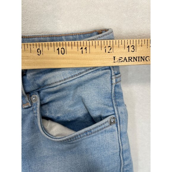Zara Jeans Womens 2 Blue Denim Straight Leg Raw Hem Light Wash - Picture 5 of 8